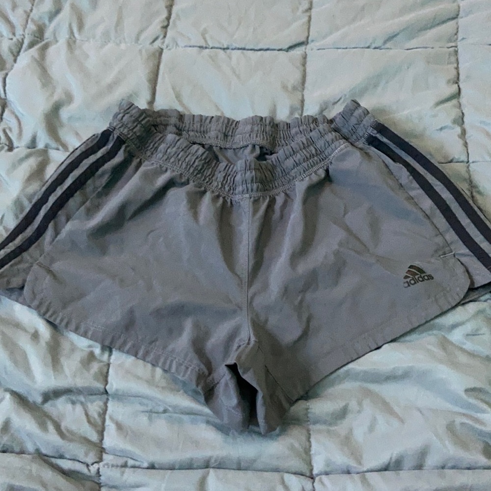 Adidas Grey and Black athletic shorts